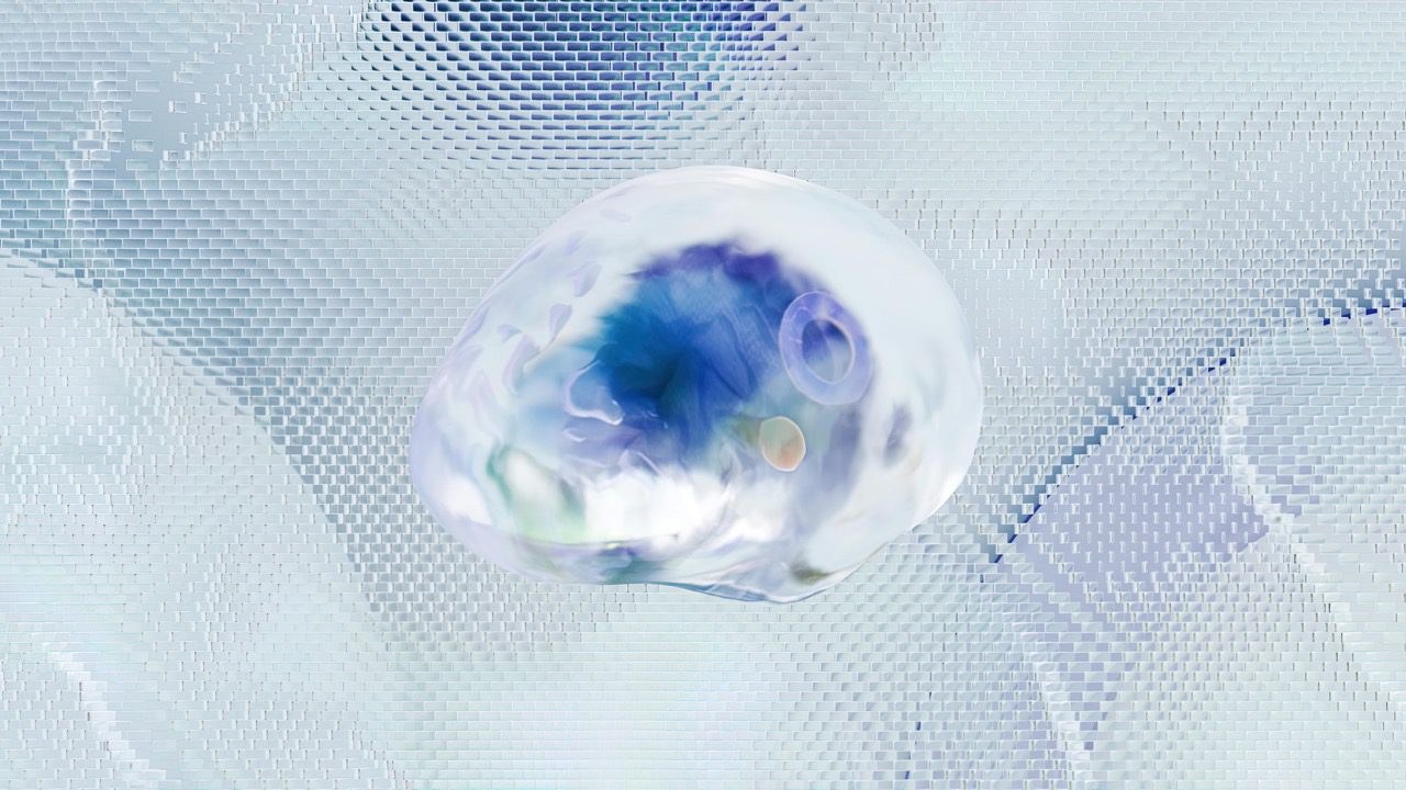 An abstract 3D render of an iridescent shape suggesting AI-driven data processing.